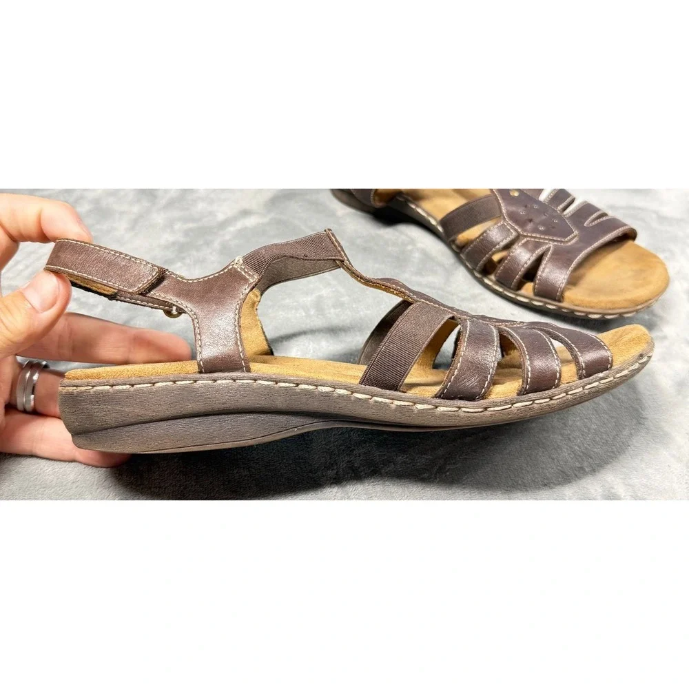 NaturalSoul by Naturalizer Sandals Womens 8.5 Brown Leather Gladiator Comfort